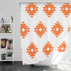 Southwestern Argyle Triangle Tribal Design Shower Curtain