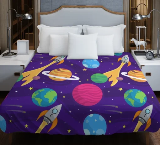 Space And Universe Exploration Duvet Cover