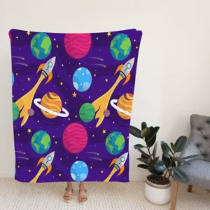 Space And Universe Exploration Fleece Blanket