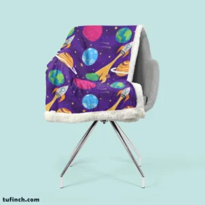 Space And Universe Exploration Sherpa Fleece Blanket 2