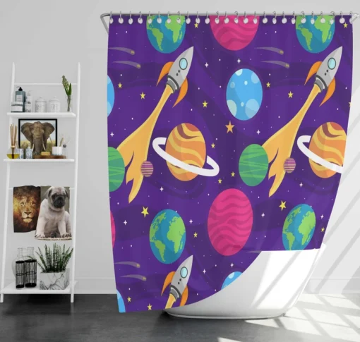 Space And Universe Exploration Shower Curtain