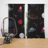 Space Pattern Rocket Saturn Curtain