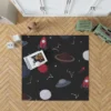 Space Pattern Rocket Saturn Rug