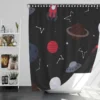 Space Pattern Rocket Saturn Shower Curtain