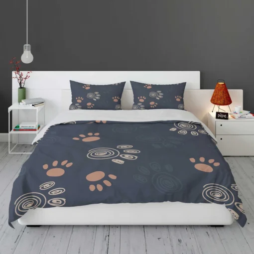 Spiral Animal Footprint Design Bedding Set 1