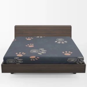 Spiral Animal Footprint Design Fitted Sheet 1