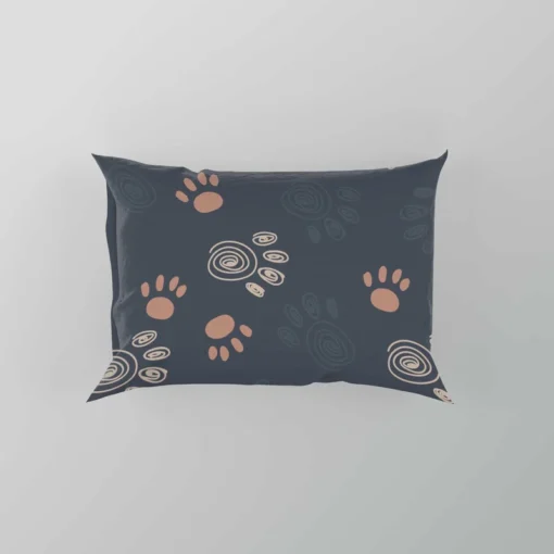 Spiral Animal Footprint Design Pillow Case