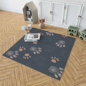 Spiral Animal Footprint Design Rug 1