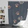 Spiral Animal Footprint Design Shower Curtain