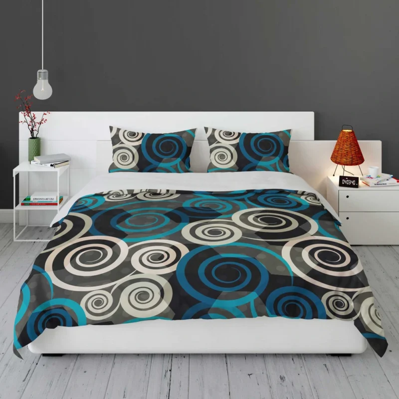 Spiral Blue Seamless Design Bedding Set 1