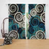 Spiral Blue Seamless Design Curtain