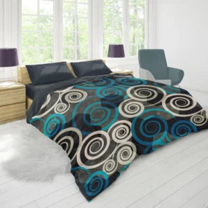 Spiral Blue Seamless Design Duvet Cover 1