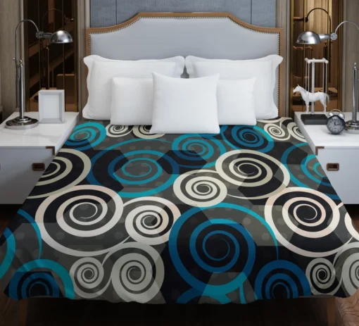 Spiral Blue Seamless Design Duvet Cover