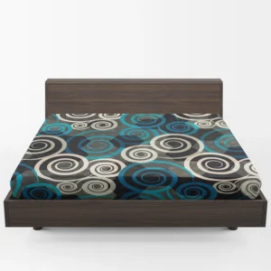 Spiral Blue Seamless Design Fitted Sheet 1