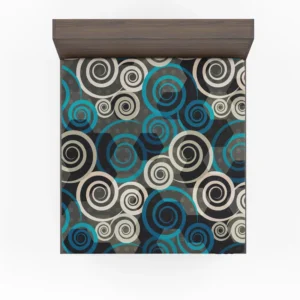 Spiral Blue Seamless Design Fitted Sheet