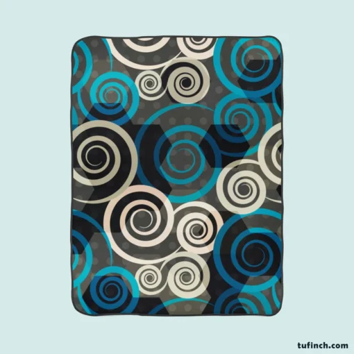 Spiral Blue Seamless Design Fleece Blanket 1