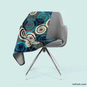 Spiral Blue Seamless Design Fleece Blanket 2