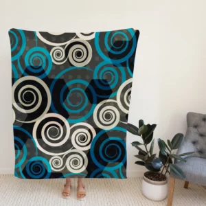 Spiral Blue Seamless Design Fleece Blanket