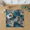 Spiral Blue Seamless Design Rug