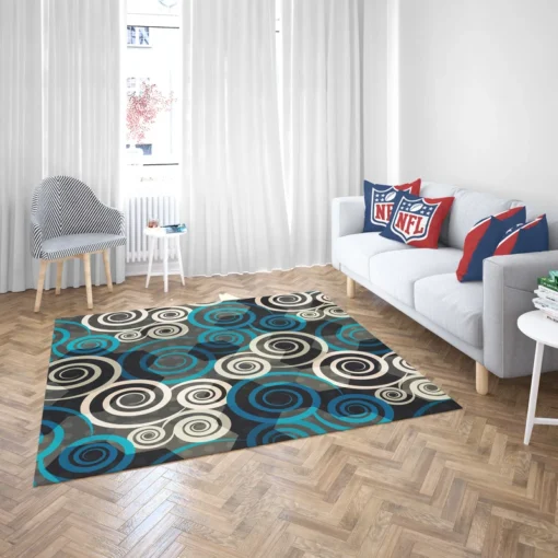 Spiral Blue Seamless Design Rug 2