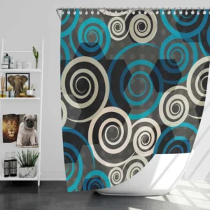 Spiral Blue Seamless Design Shower Curtain