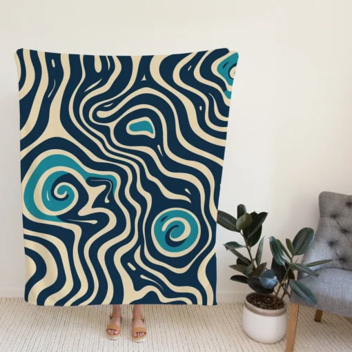 Spiral Pattern Design Fleece Blanket