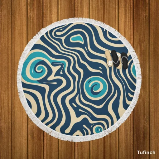 Spiral Pattern Design Round Beach Towel