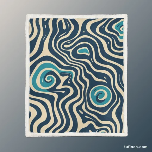 Spiral Pattern Design Sherpa Fleece Blanket 1