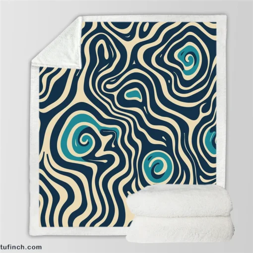 Spiral Pattern Design Sherpa Fleece Blanket