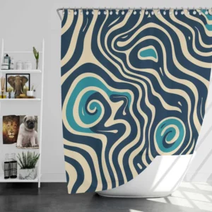 Spiral Pattern Design Shower Curtain