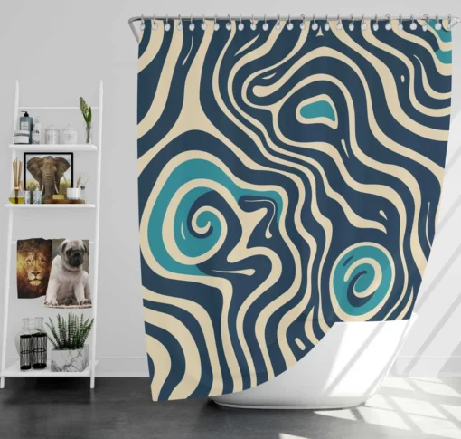 Spiral Pattern Design Shower Curtain