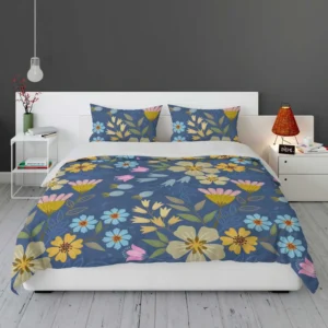 Spring Bloomed Florals Pattern Bedding Set 1