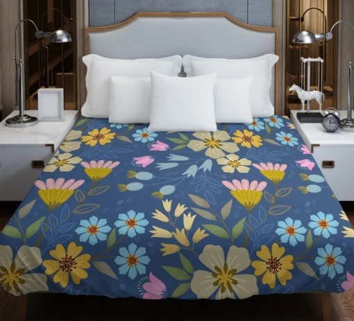 Spring Bloomed Florals Pattern Duvet Cover