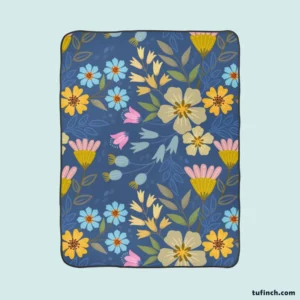 Spring Bloomed Florals Pattern Fleece Blanket 1