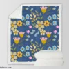 Spring Bloomed Florals Pattern Sherpa Fleece Blanket