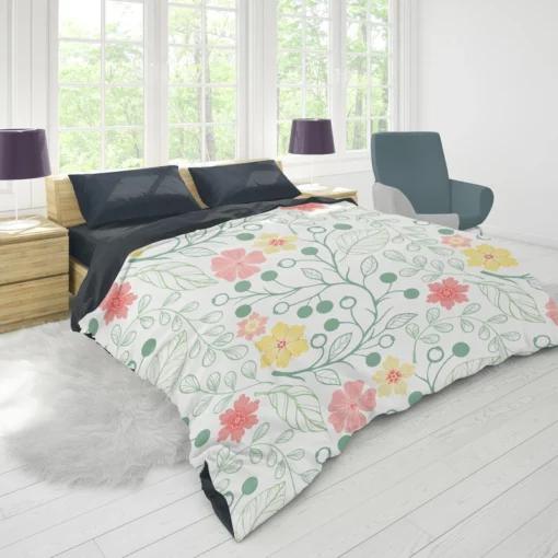 Spring Cute Wild Flowers Duvet Cover 1