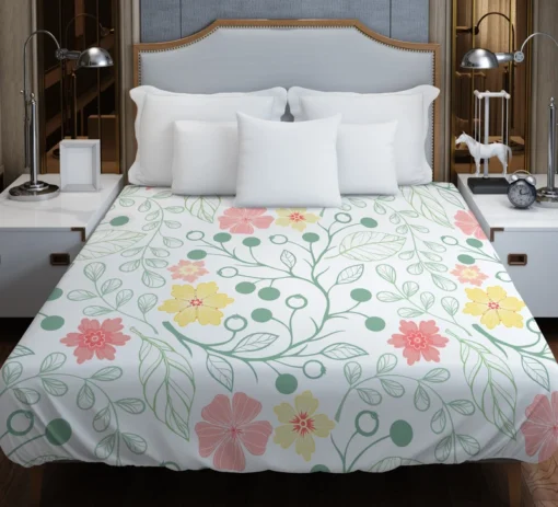 Spring Cute Wild Flowers Duvet Cover