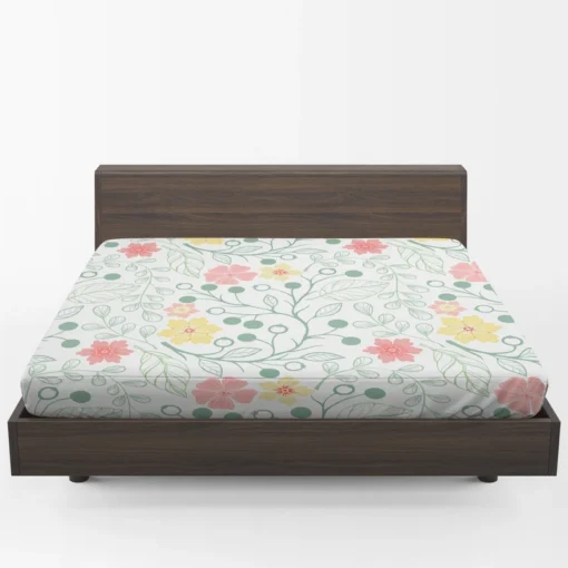 Spring Cute Wild Flowers Fitted Sheet 1