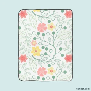 Spring Cute Wild Flowers Fleece Blanket 1