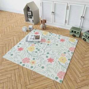 Spring Cute Wild Flowers Rug 1