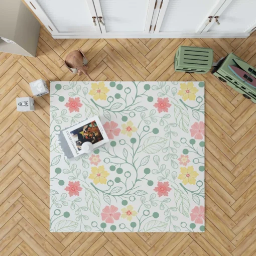 Spring Cute Wild Flowers Rug