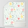 Spring Cute Wild Flowers Sherpa Fleece Blanket