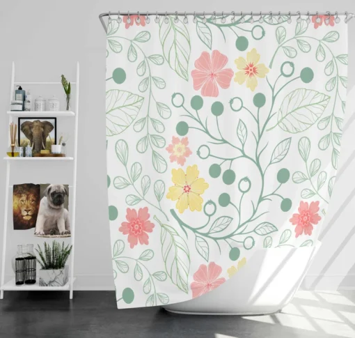 Spring Cute Wild Flowers Shower Curtain