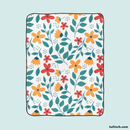 Spring Dainty Flowers Fleece Blanket 1