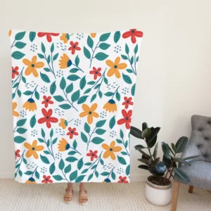 Spring Dainty Flowers Fleece Blanket