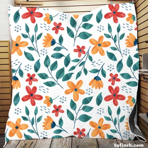 Spring Dainty Flowers Quilt Blanket