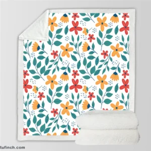 Spring Dainty Flowers Sherpa Fleece Blanket