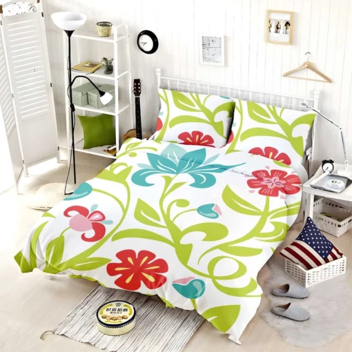 Spring Flowers Pattern Bedding Set