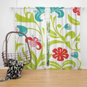 Spring Flowers Pattern Curtain