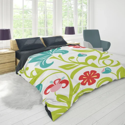 Spring Flowers Pattern Duvet Cover 1